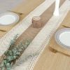 Nordic ins cotton and linen table, flag, bed, tail scarf, color-blocked knot, tassel, living room, TV cabinet, coffee table, long tablecloth, tea setting Specification image